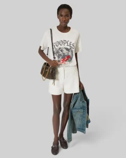 T-shirt avec sérigraphie écru