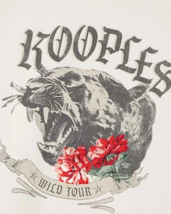 T-shirt avec sérigraphie écru