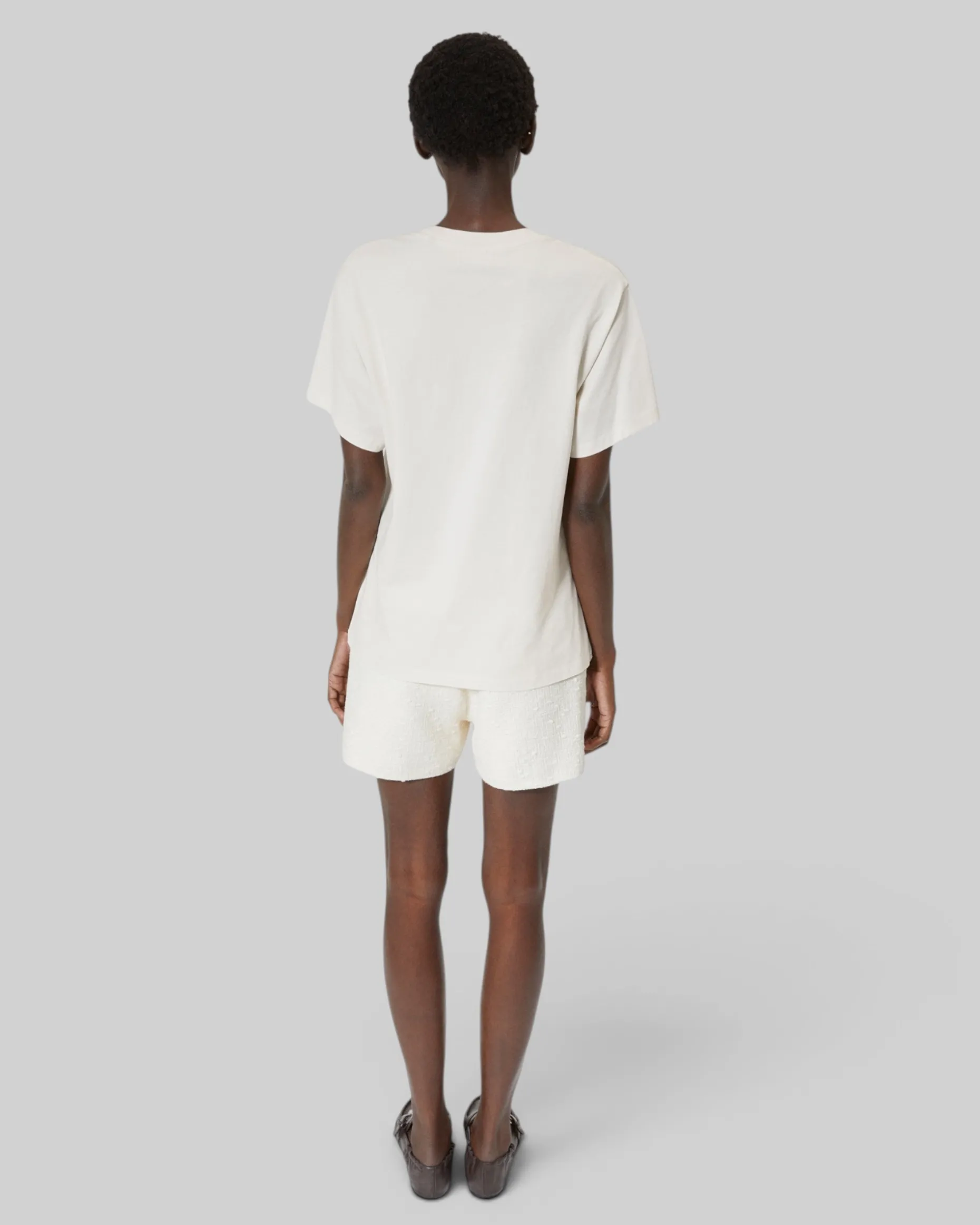 T-shirt avec sérigraphie écru