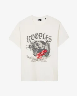 T-shirt avec sérigraphie écru