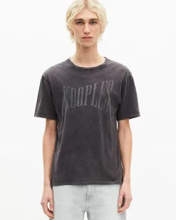 T-shirt avec sérigraphie délavée The Kooples noir