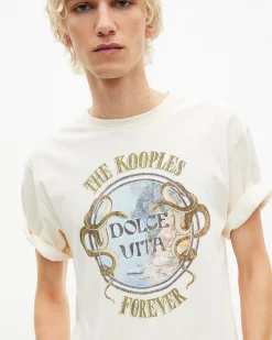 T-shirt avec sérigraphie Dolce Vita beige