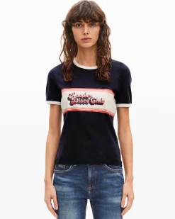 T-shirt avec sérigraphie marine