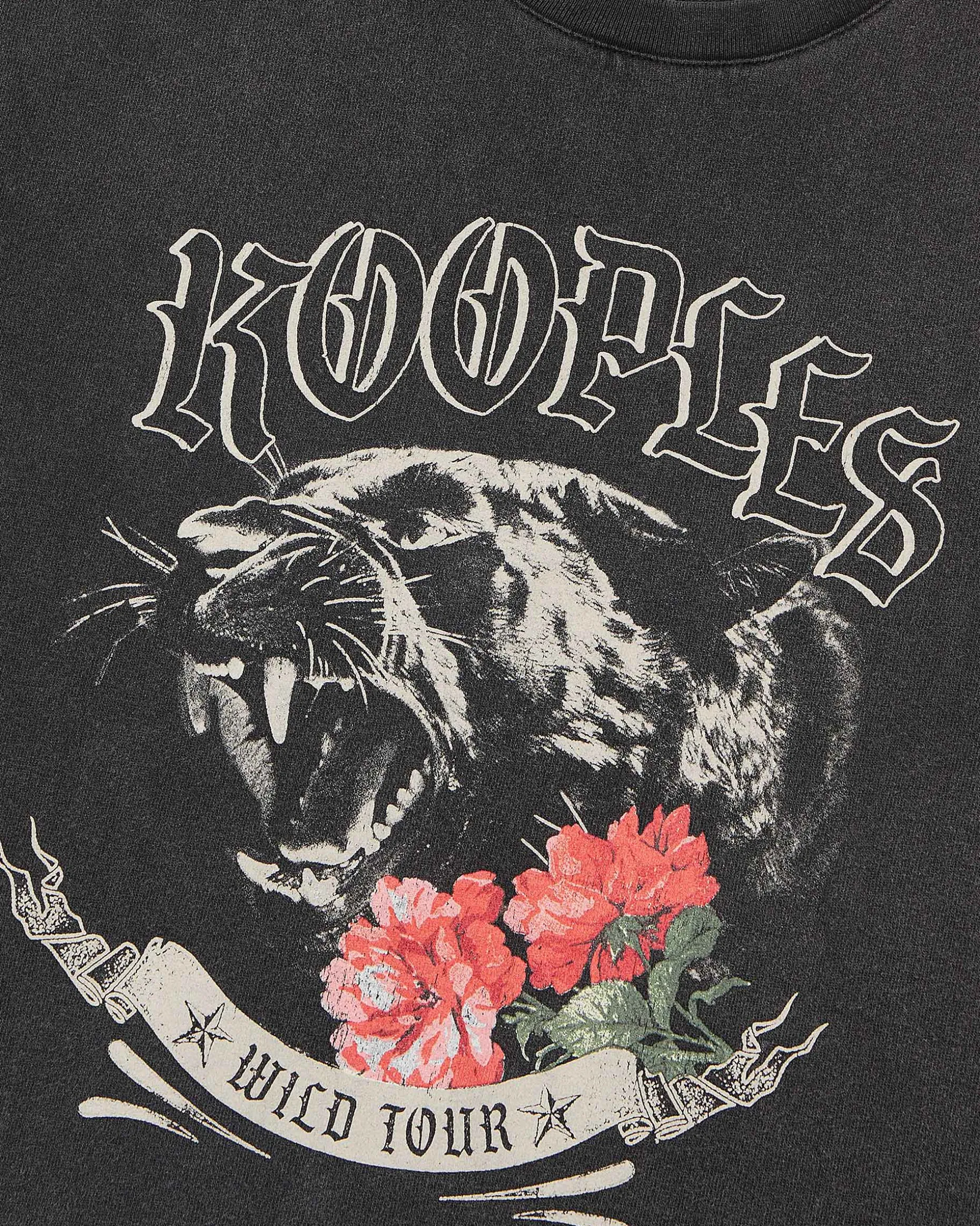 T-shirt avec sérigraphie Panthère noir