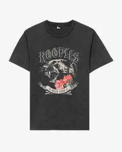 T-shirt avec sérigraphie Panthère noir