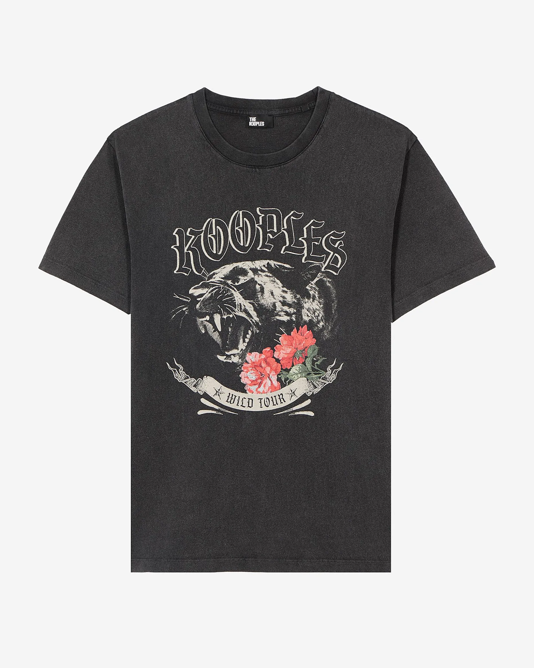T-shirt avec sérigraphie Panthère noir
