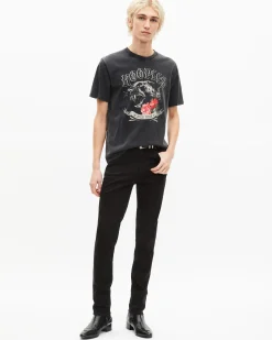 T-shirt avec sérigraphie Panthère noir