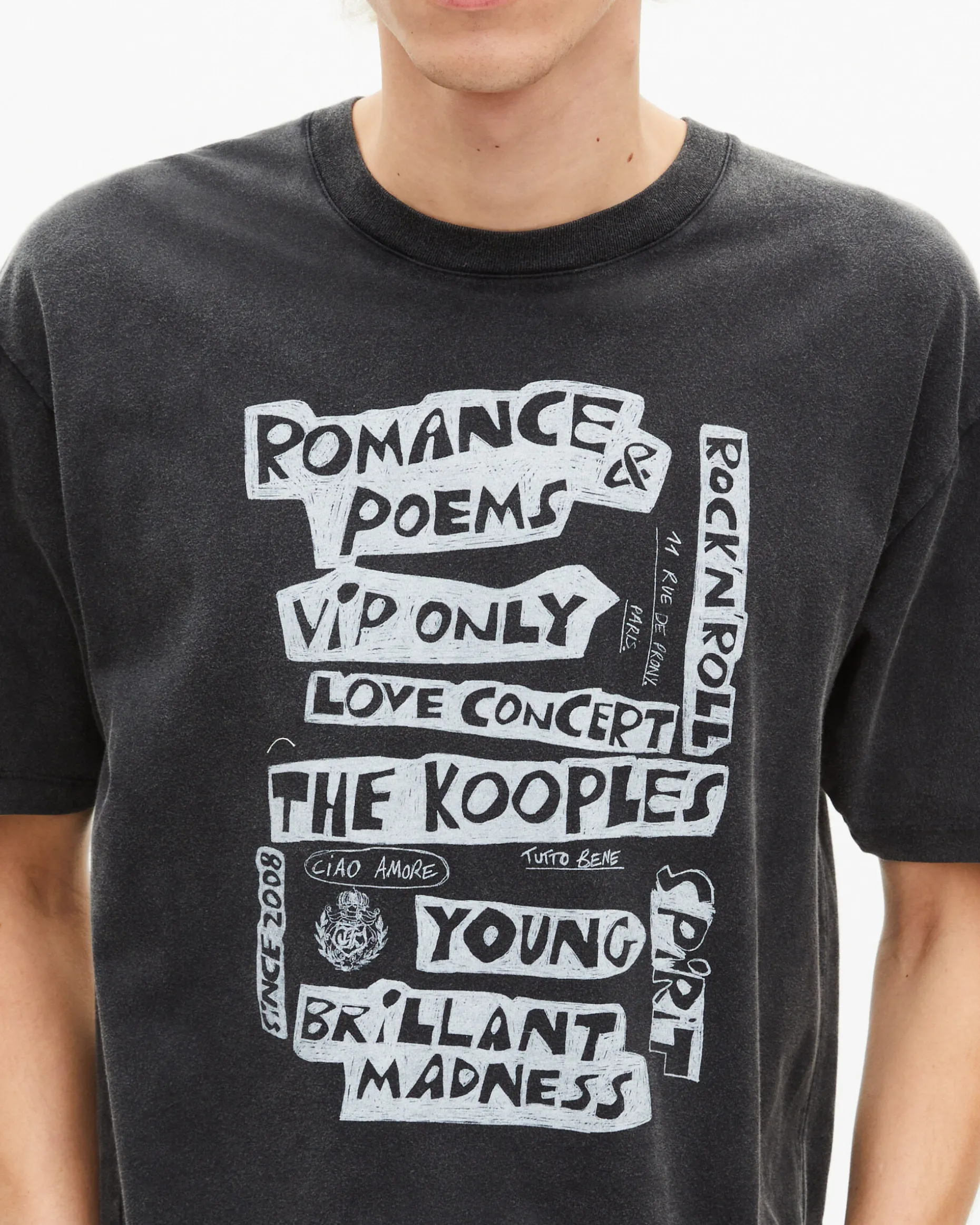 T-shirt avec sérigraphie Romance Poems noir