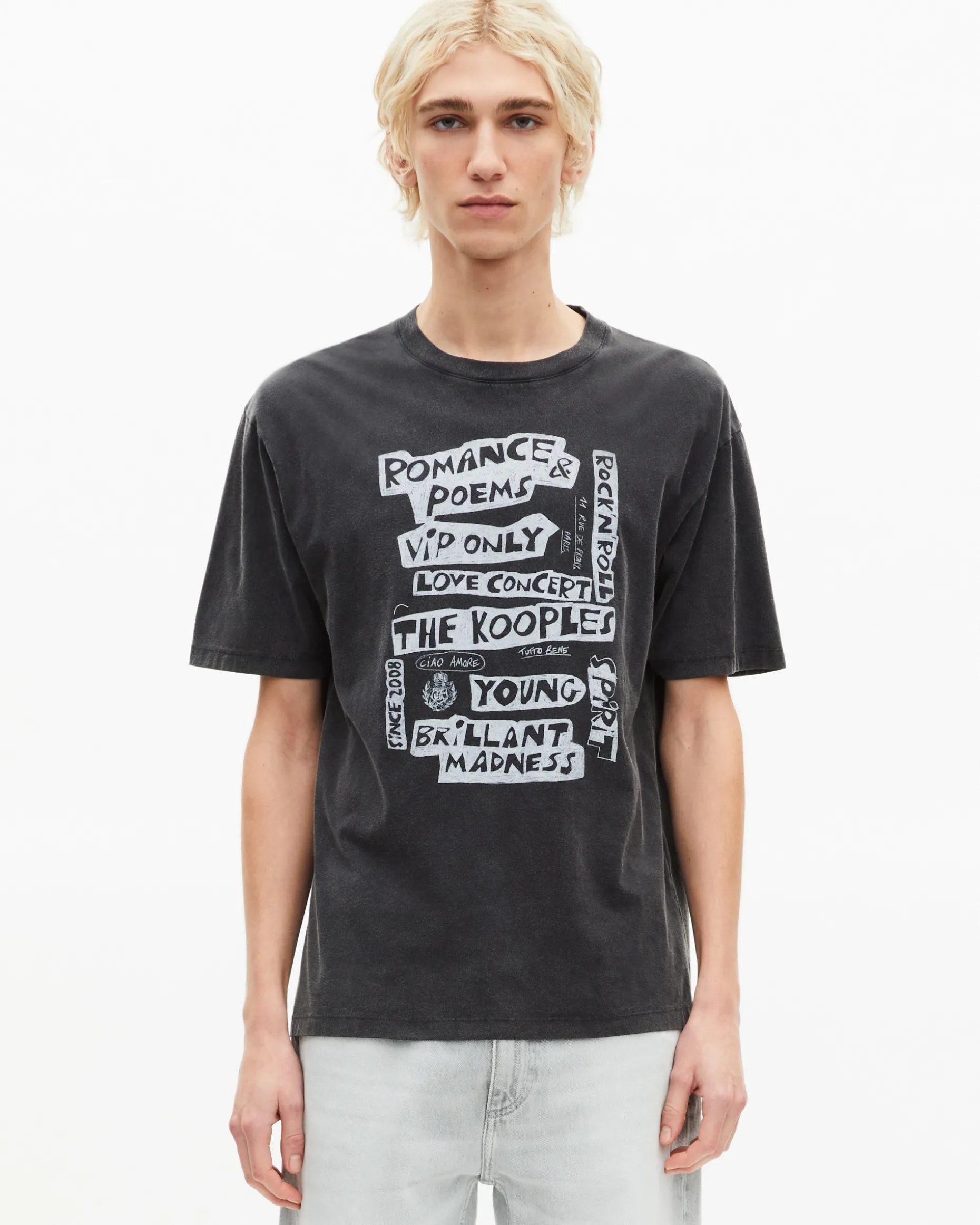 T-shirt avec sérigraphie Romance Poems noir