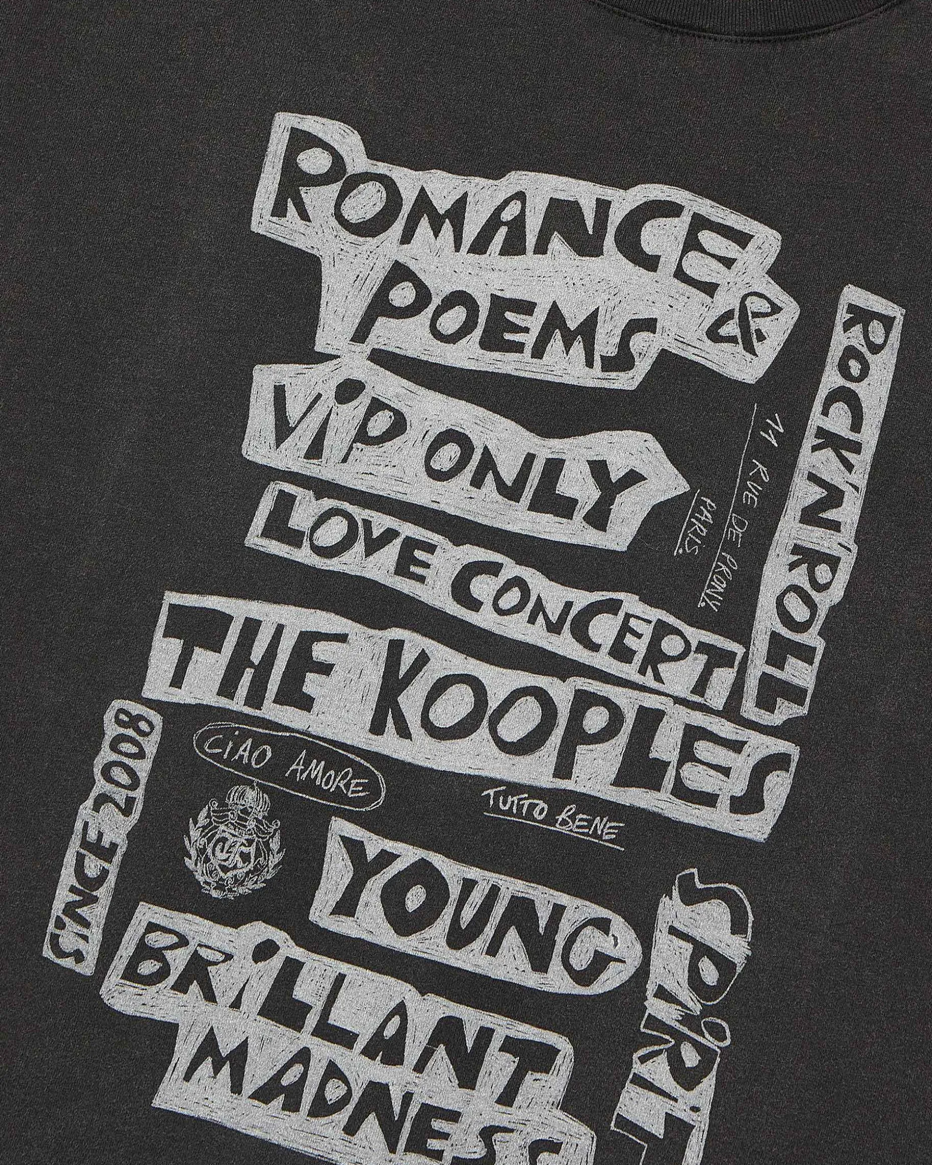 T-shirt avec sérigraphie Romance Poems noir