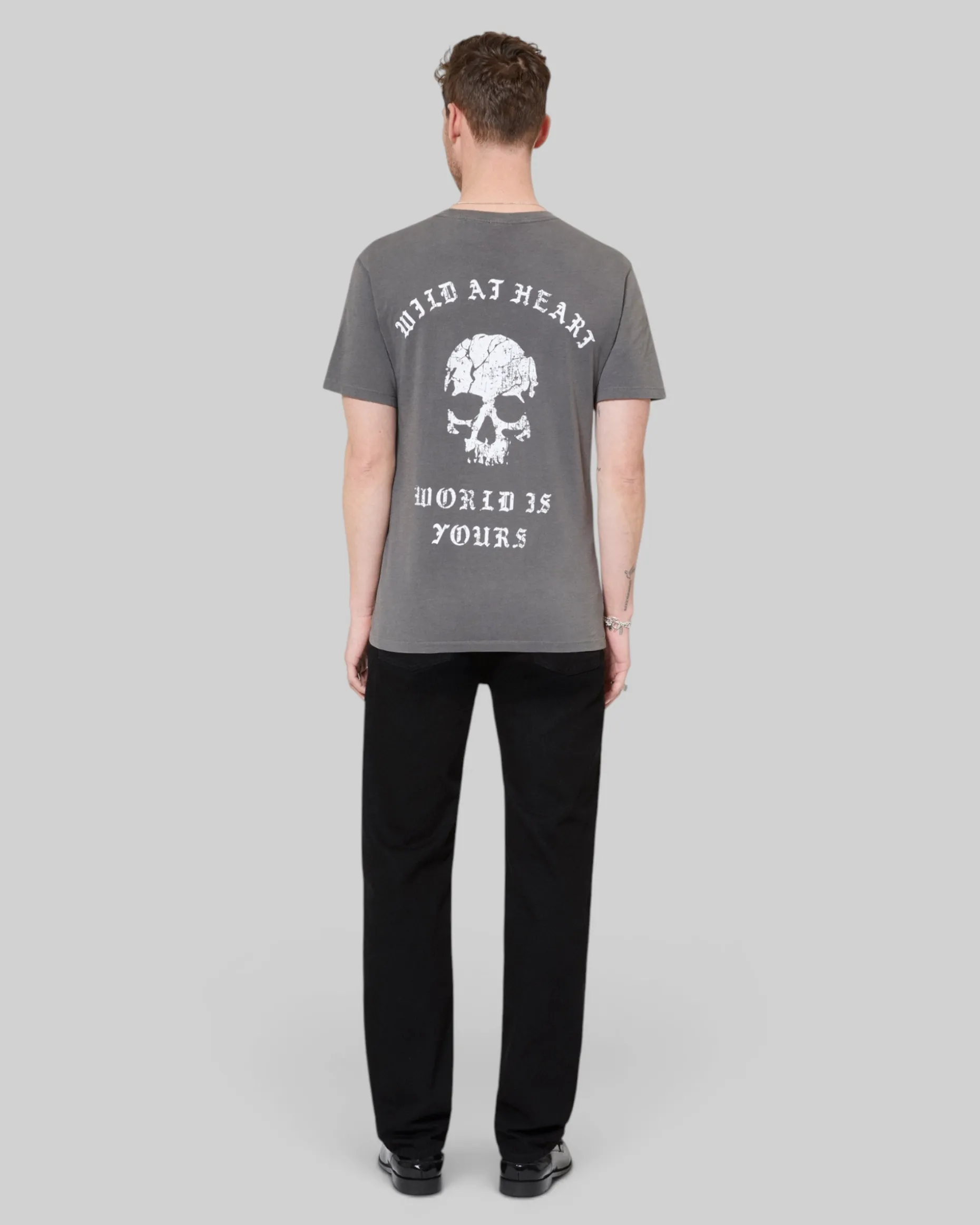 T-shirt avec sérigraphie Skull gris