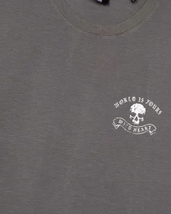 T-shirt avec sérigraphie Skull gris