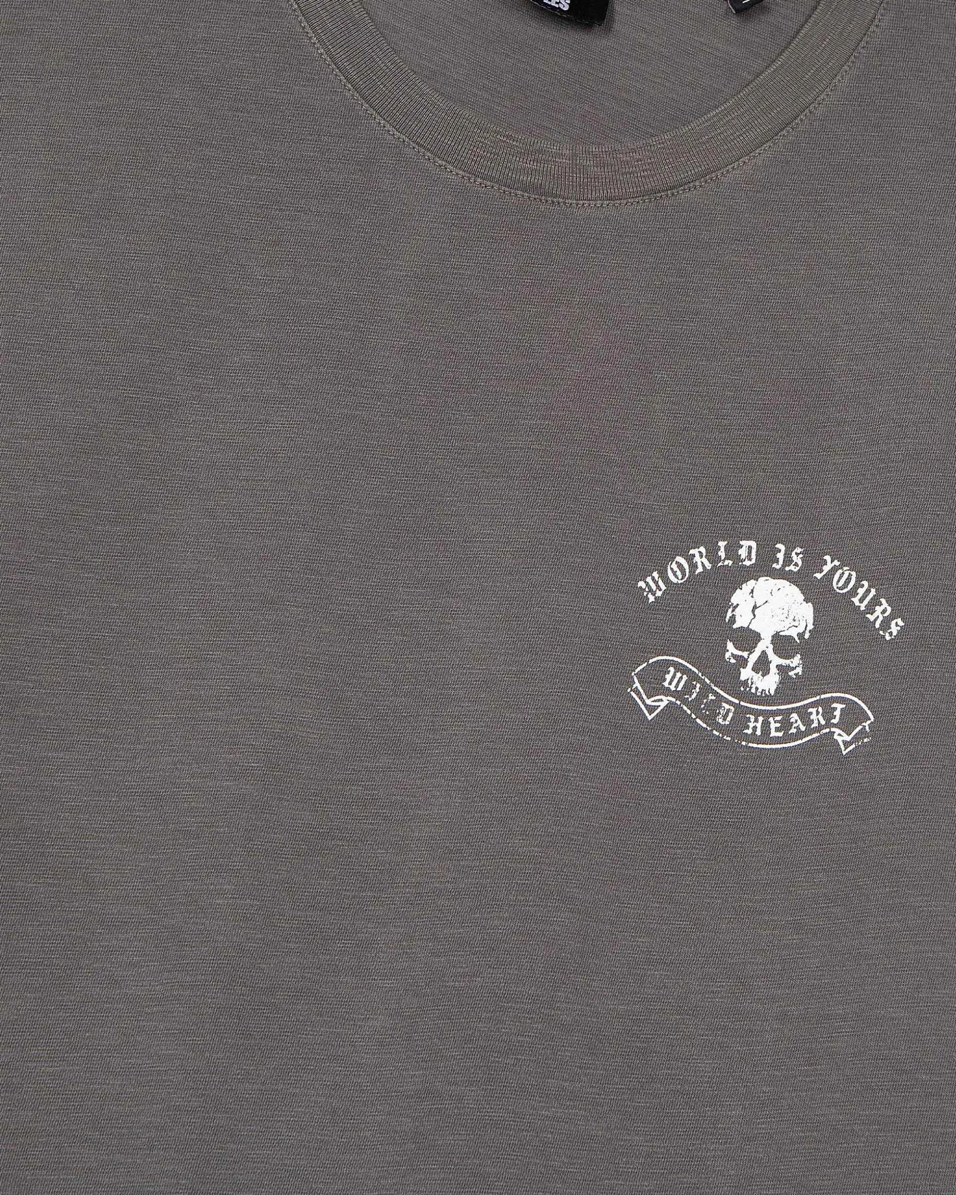 T-shirt avec sérigraphie Skull gris