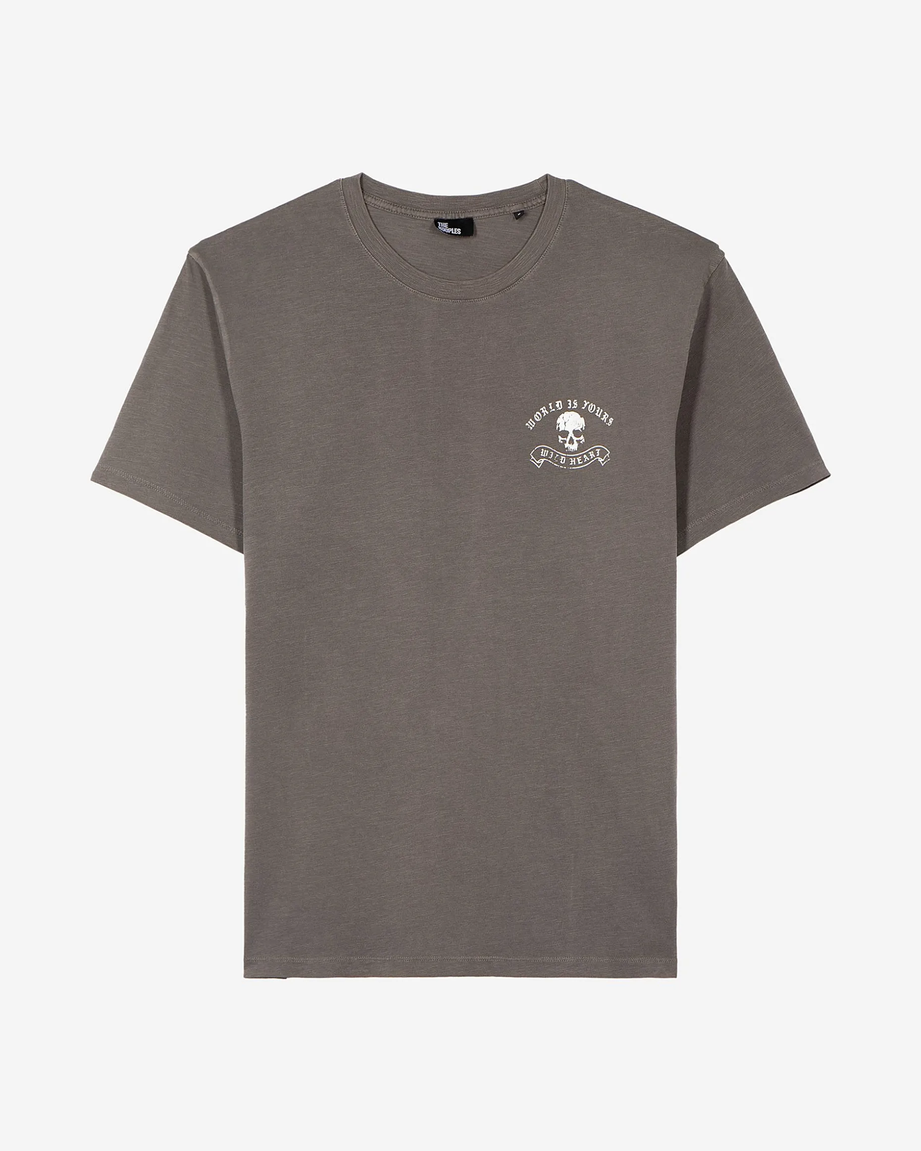 T-shirt avec sérigraphie Skull gris