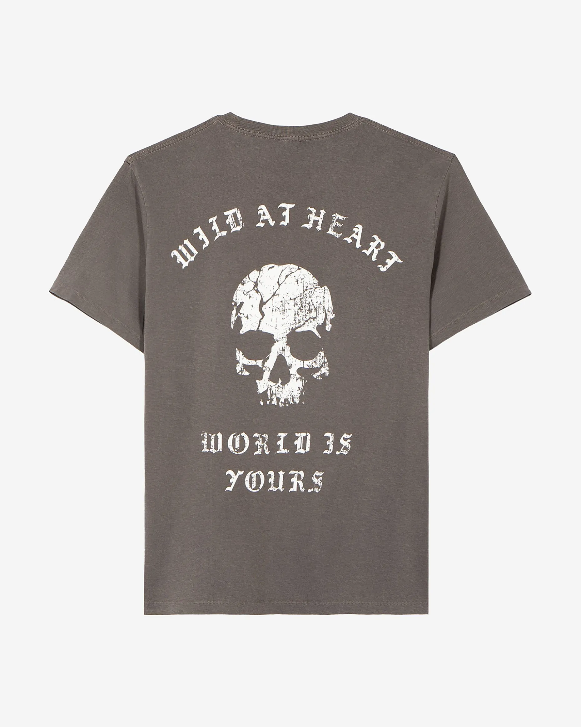 T-shirt avec sérigraphie Skull gris