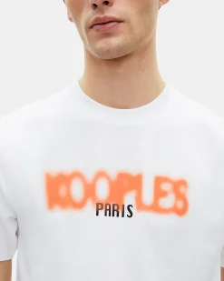 T-shirt avec sérigraphie tag blanc