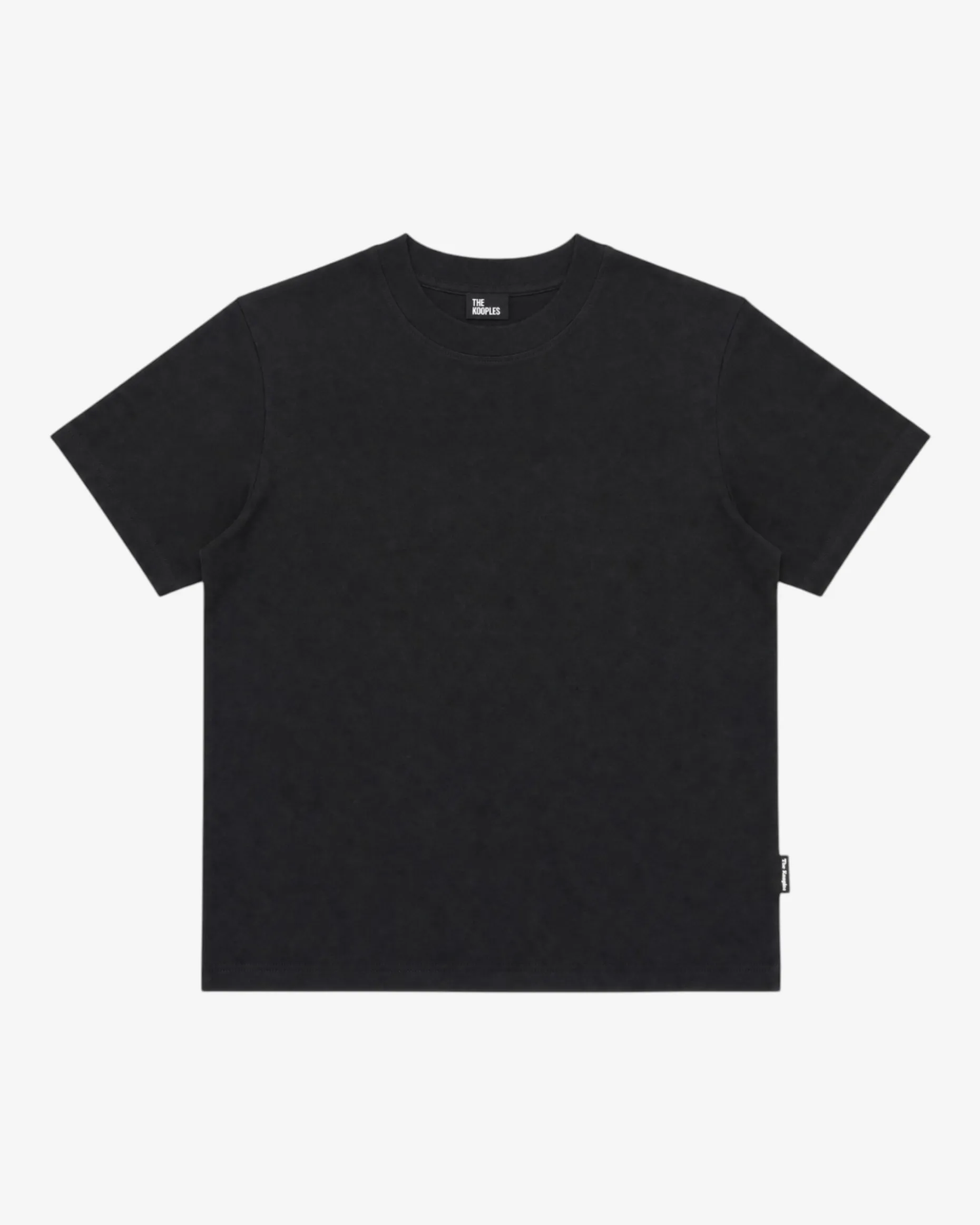 T-shirt col rond ajusté en coton noir