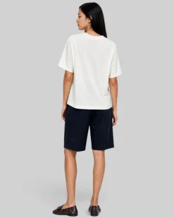 T-shirt col rond en coton blanc