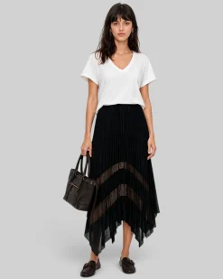 T-shirt col V en coton blanc
