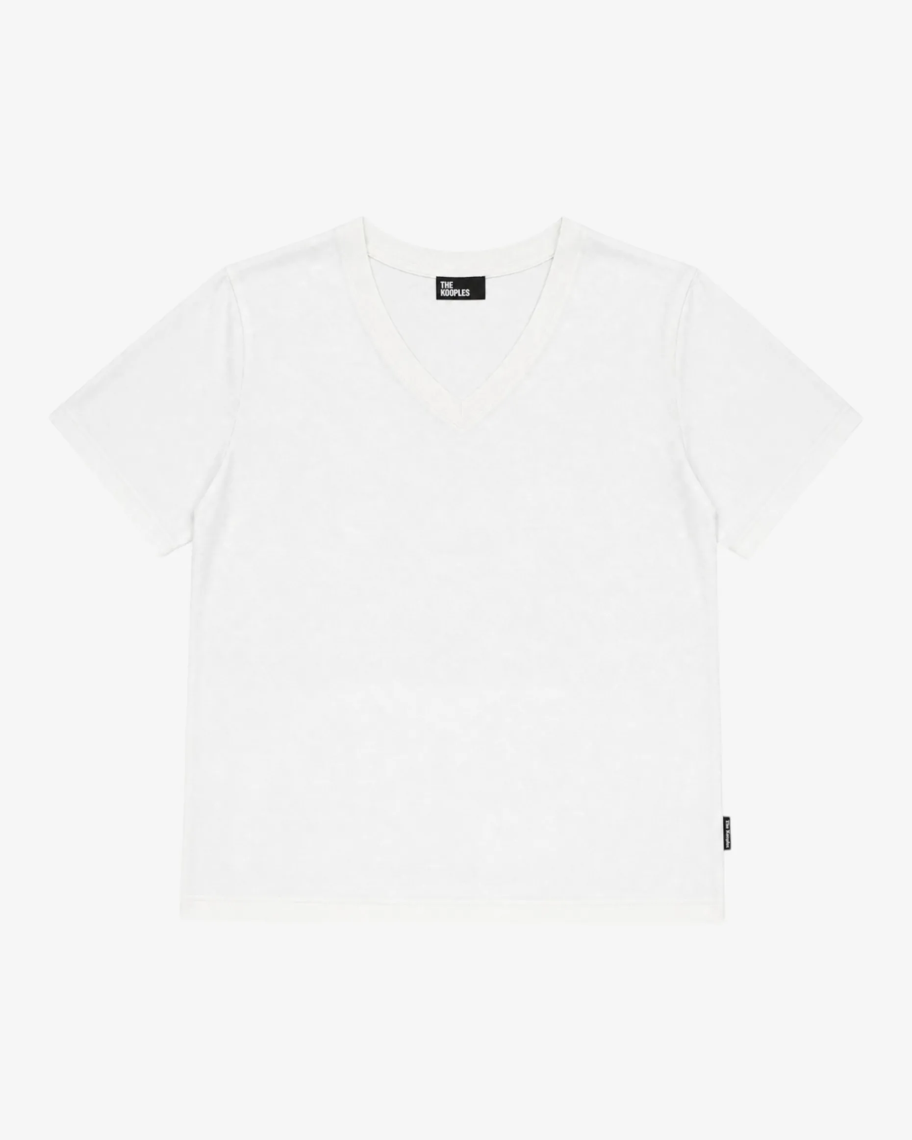 T-shirt col V en coton blanc