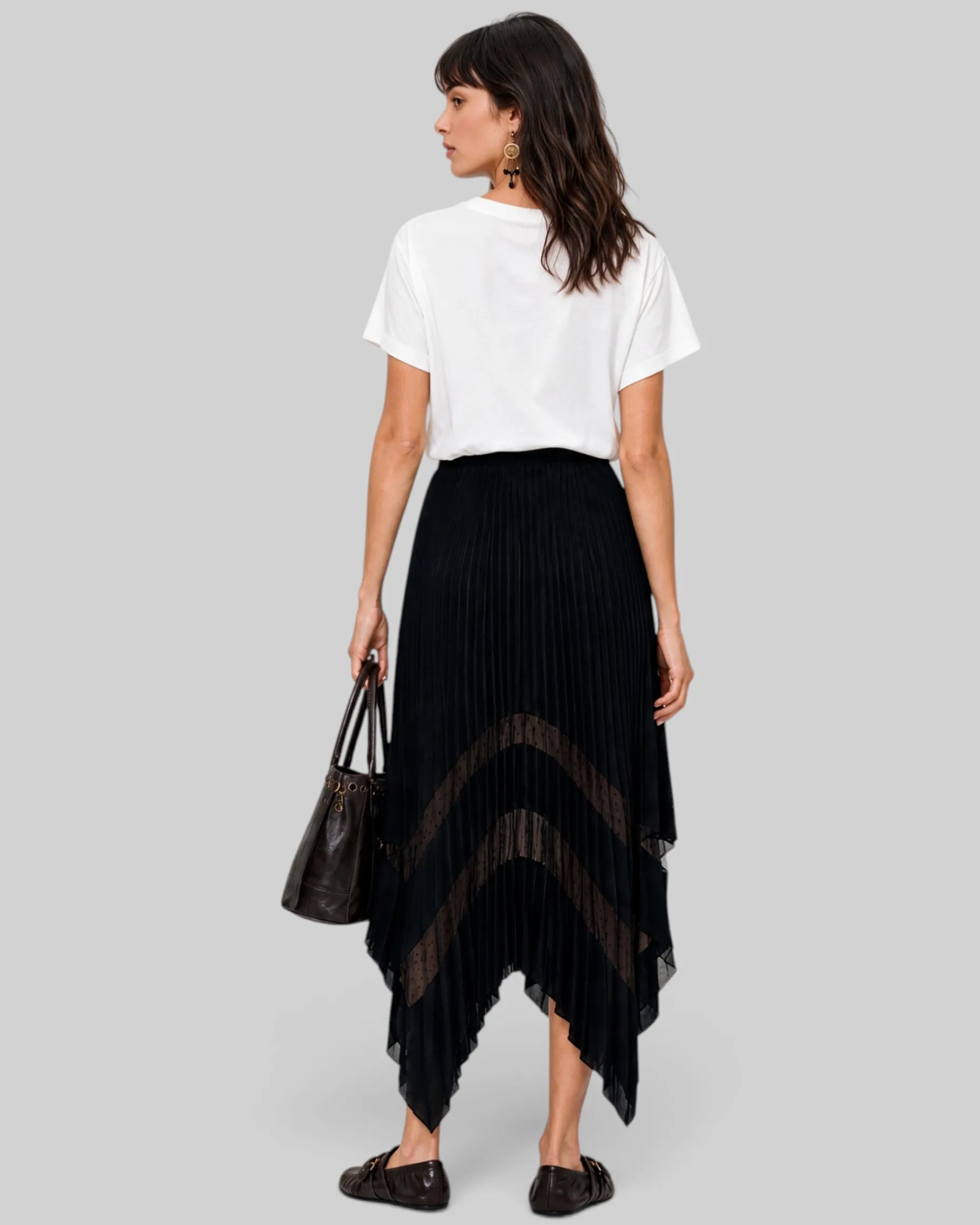 T-shirt col V en coton blanc