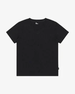T-shirt col V en coton noir