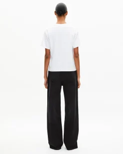 T-shirt droit en coton mélangé blanc