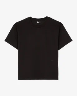 T-shirt droit en coton mélangé noir