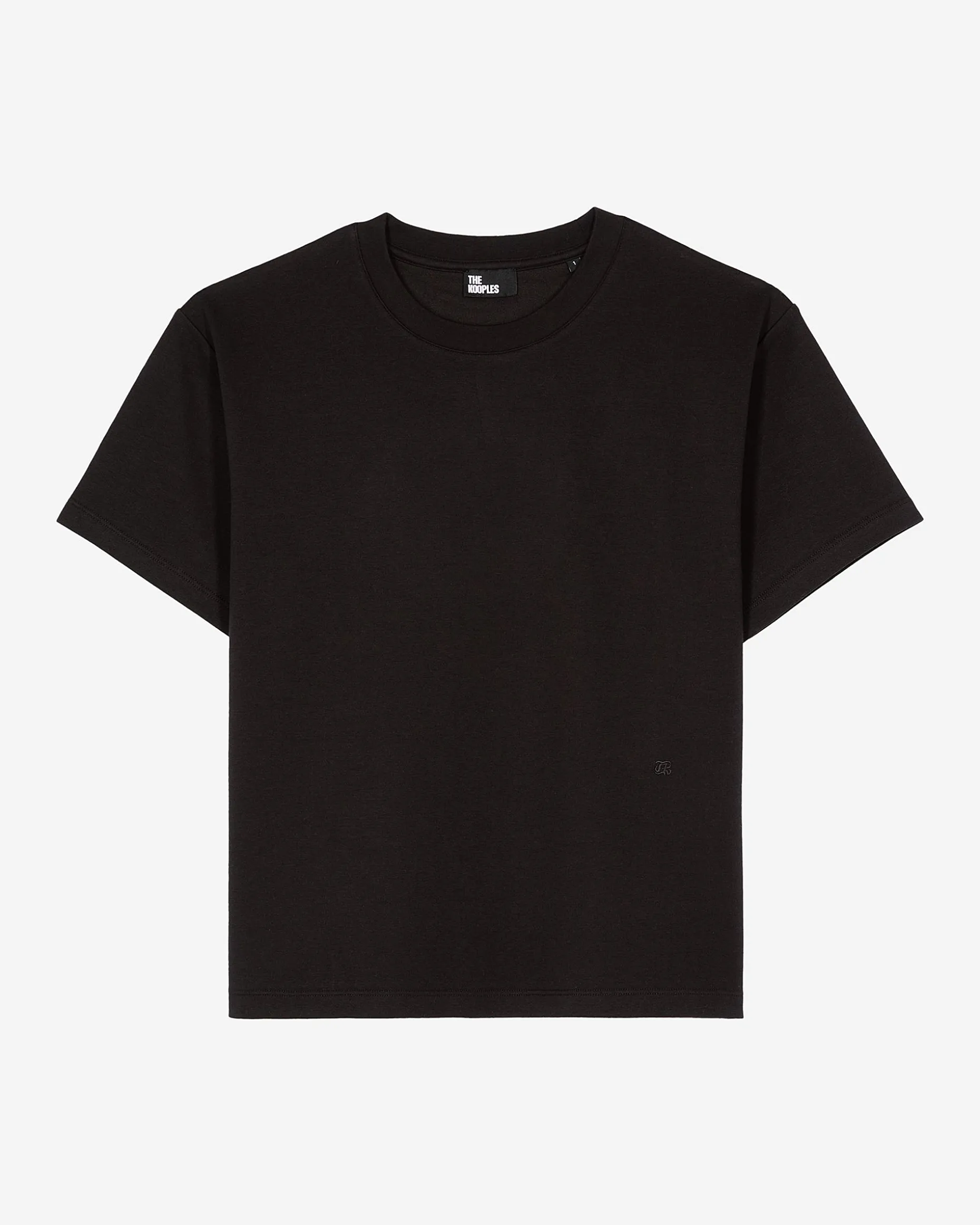 T-shirt droit en coton mélangé noir