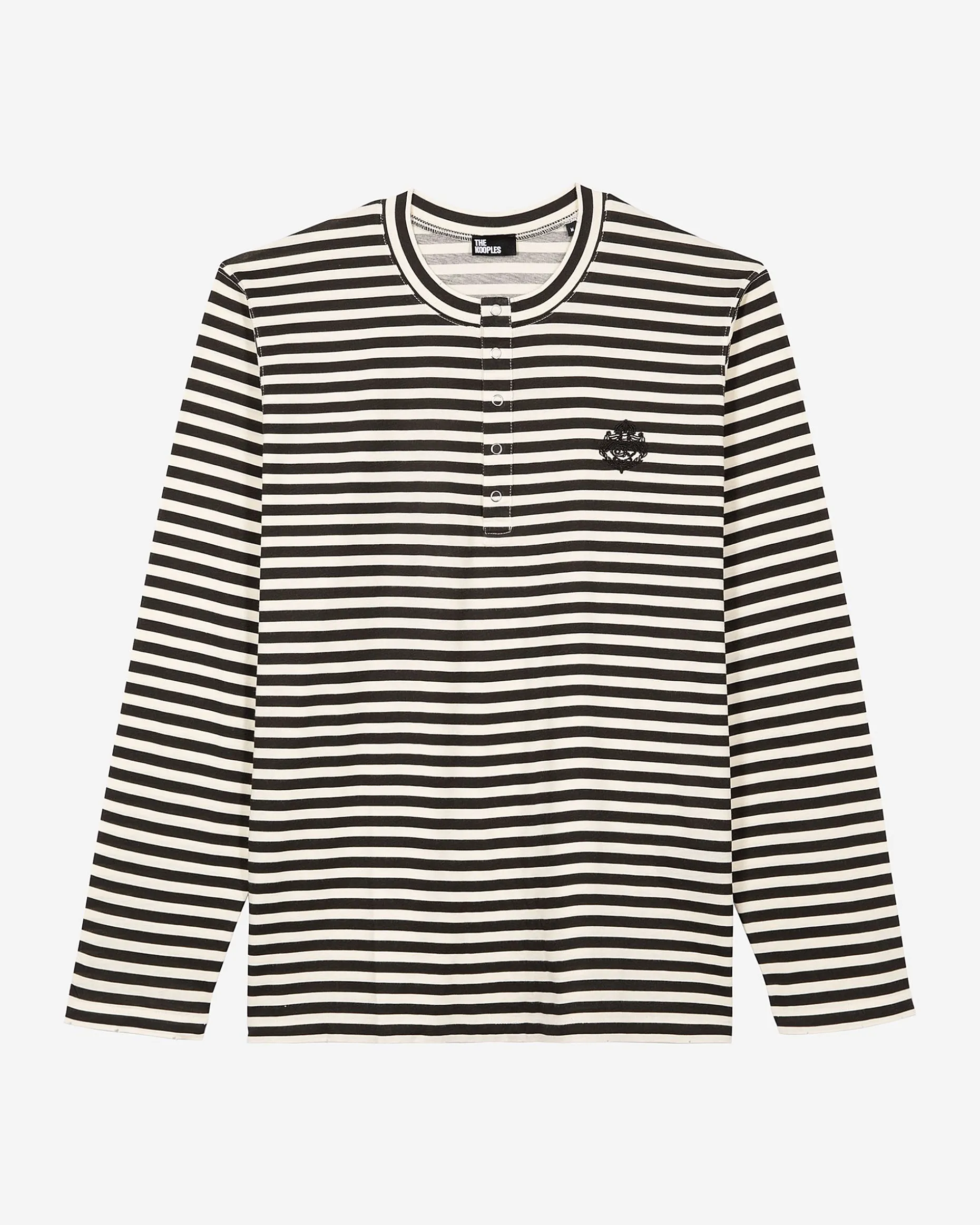 T-shirt manches longues à rayures beige