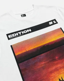 T-shirt mixte avec sérigraphie blanc