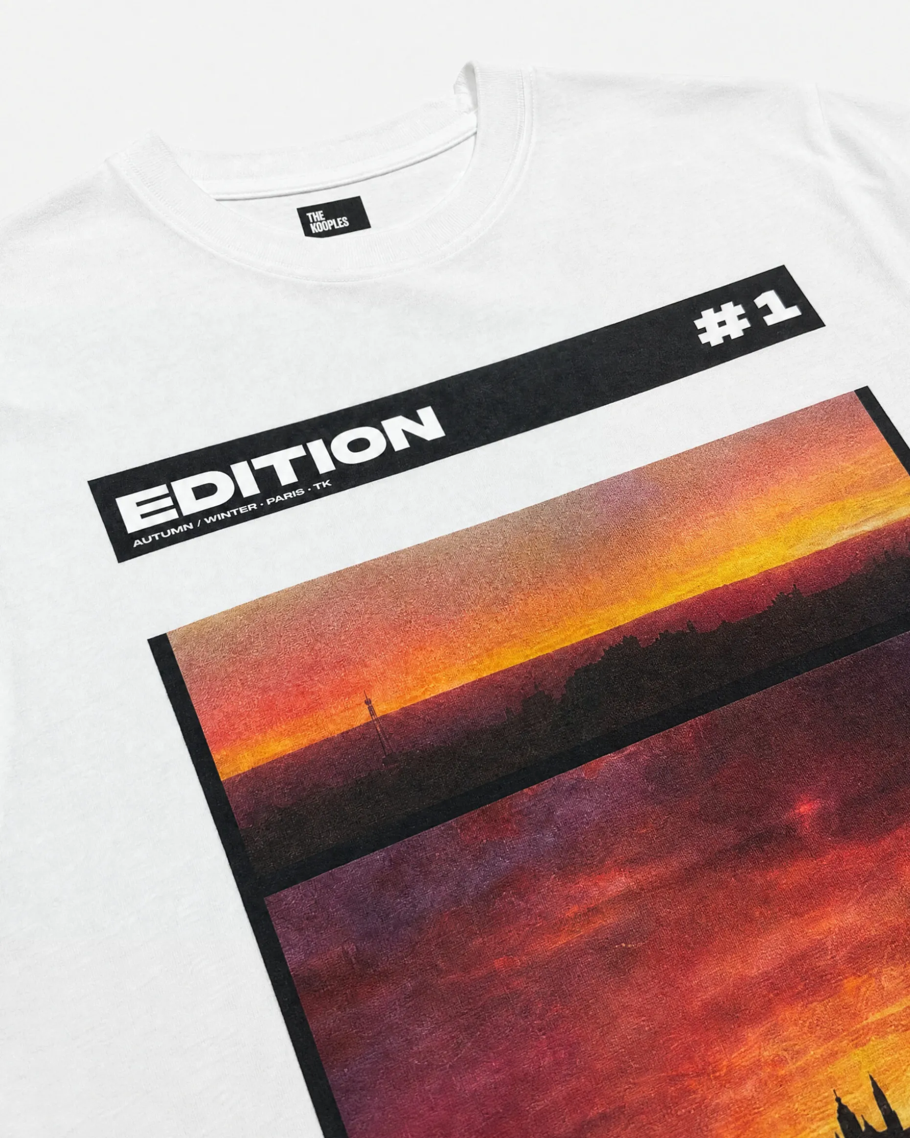 T-shirt mixte avec sérigraphie blanc