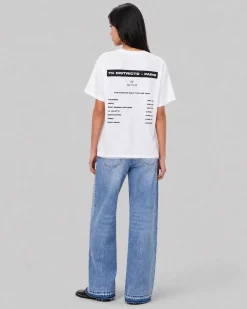T-shirt mixte avec sérigraphie blanc