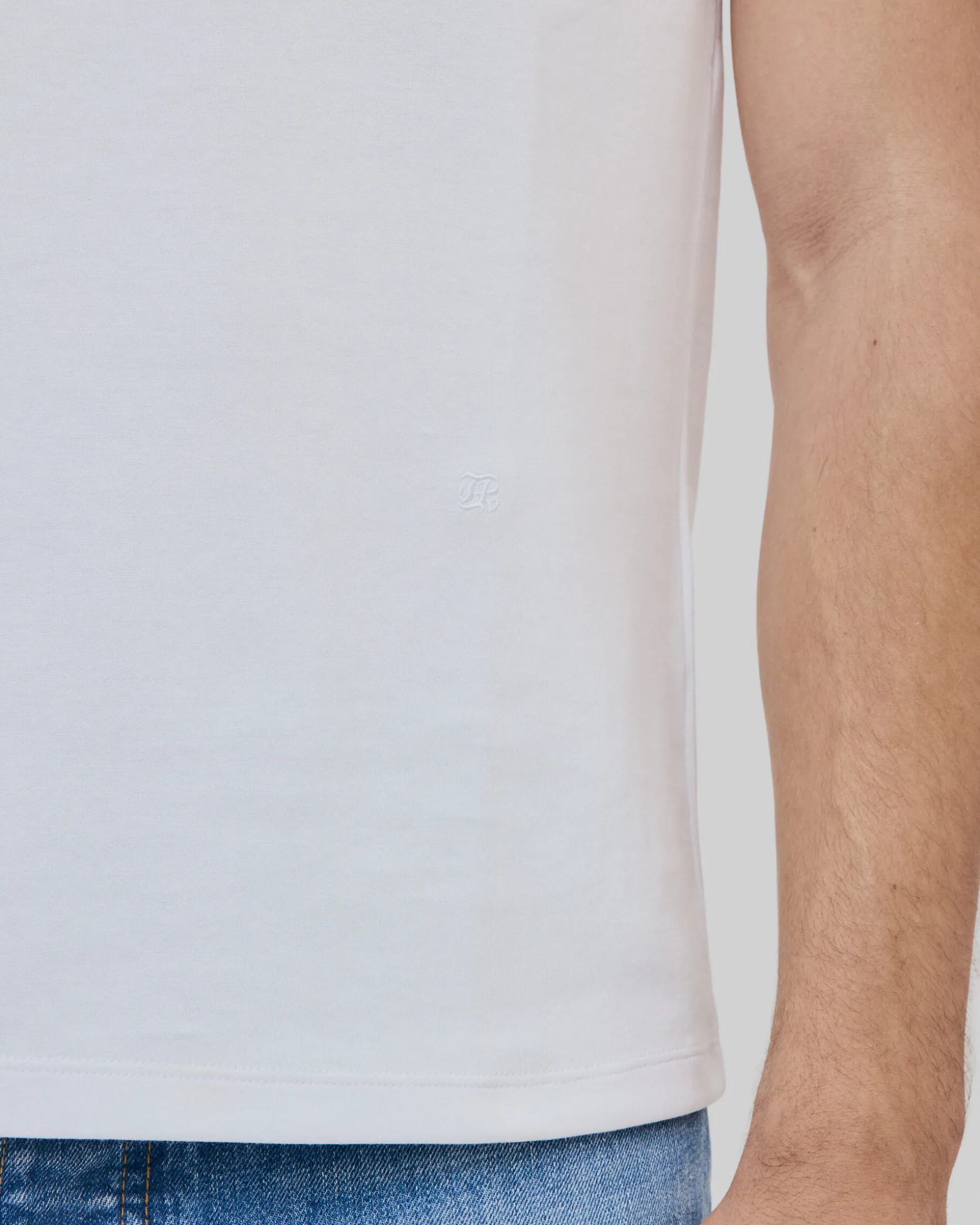 T-shirt Mixte droit uni blanc