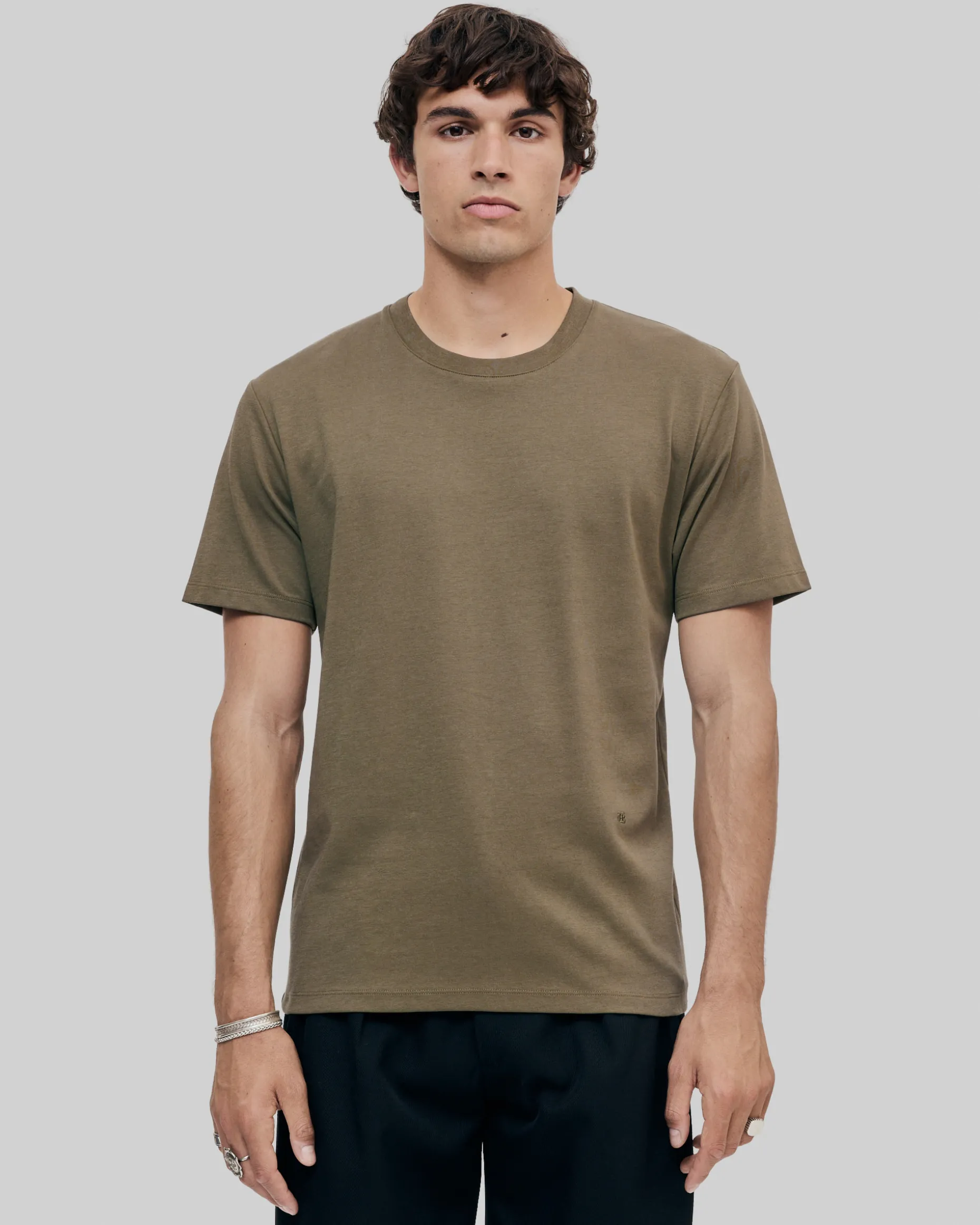 T-shirt Mixte droit uni kaki