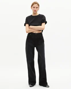 T-shirt Mixte droit uni noir