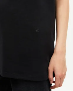 T-shirt Mixte droit uni noir