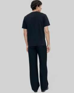 T-shirt Mixte droit uni noir