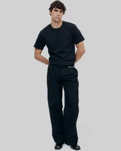 T-shirt Mixte droit uni noir