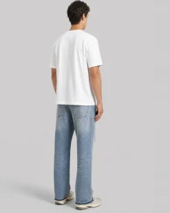 T-shirt patch cœur denim blanc