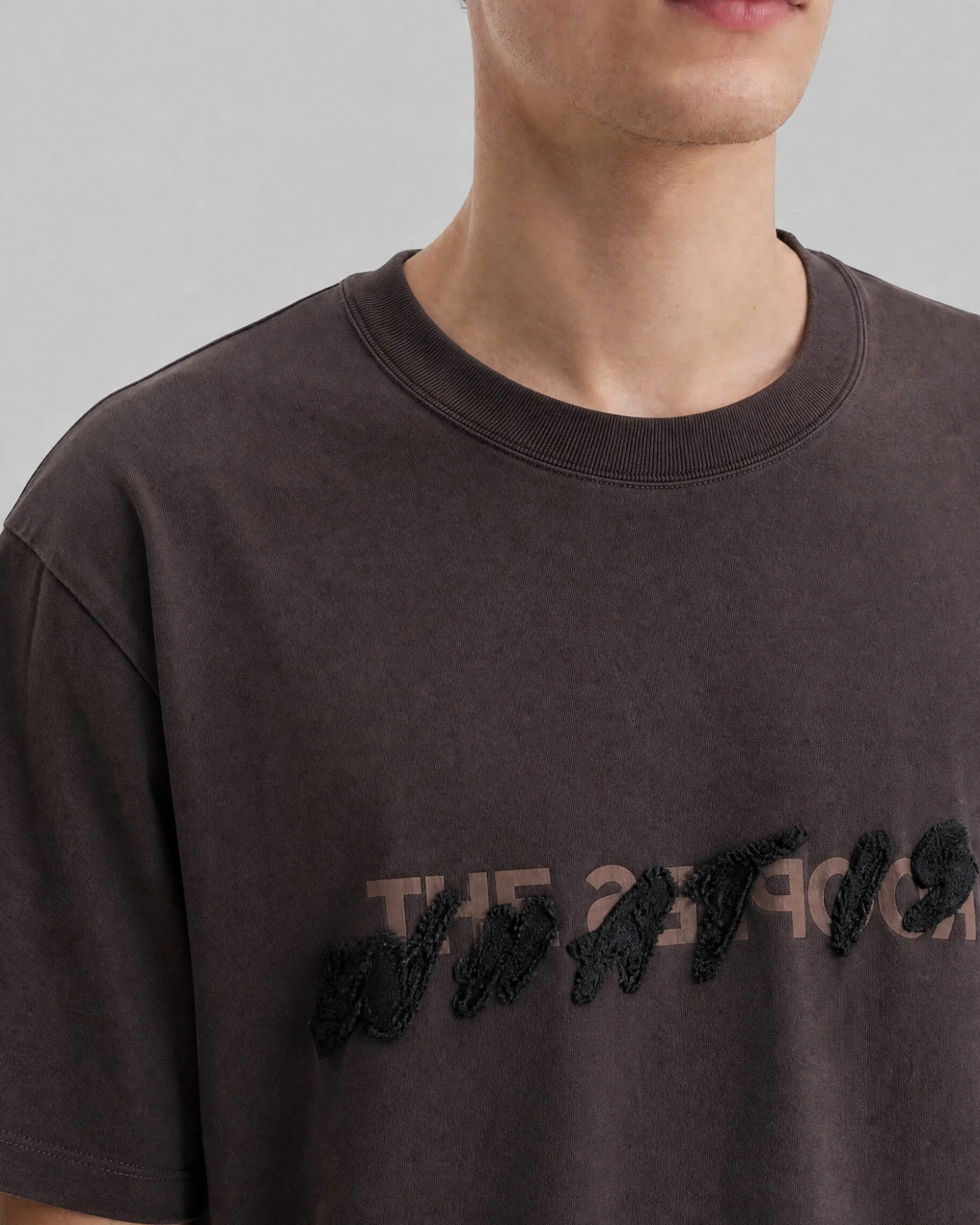 T-shirt patch denim What is marron