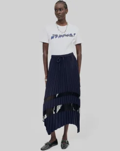 T-shirt patch en denim What Is blanc