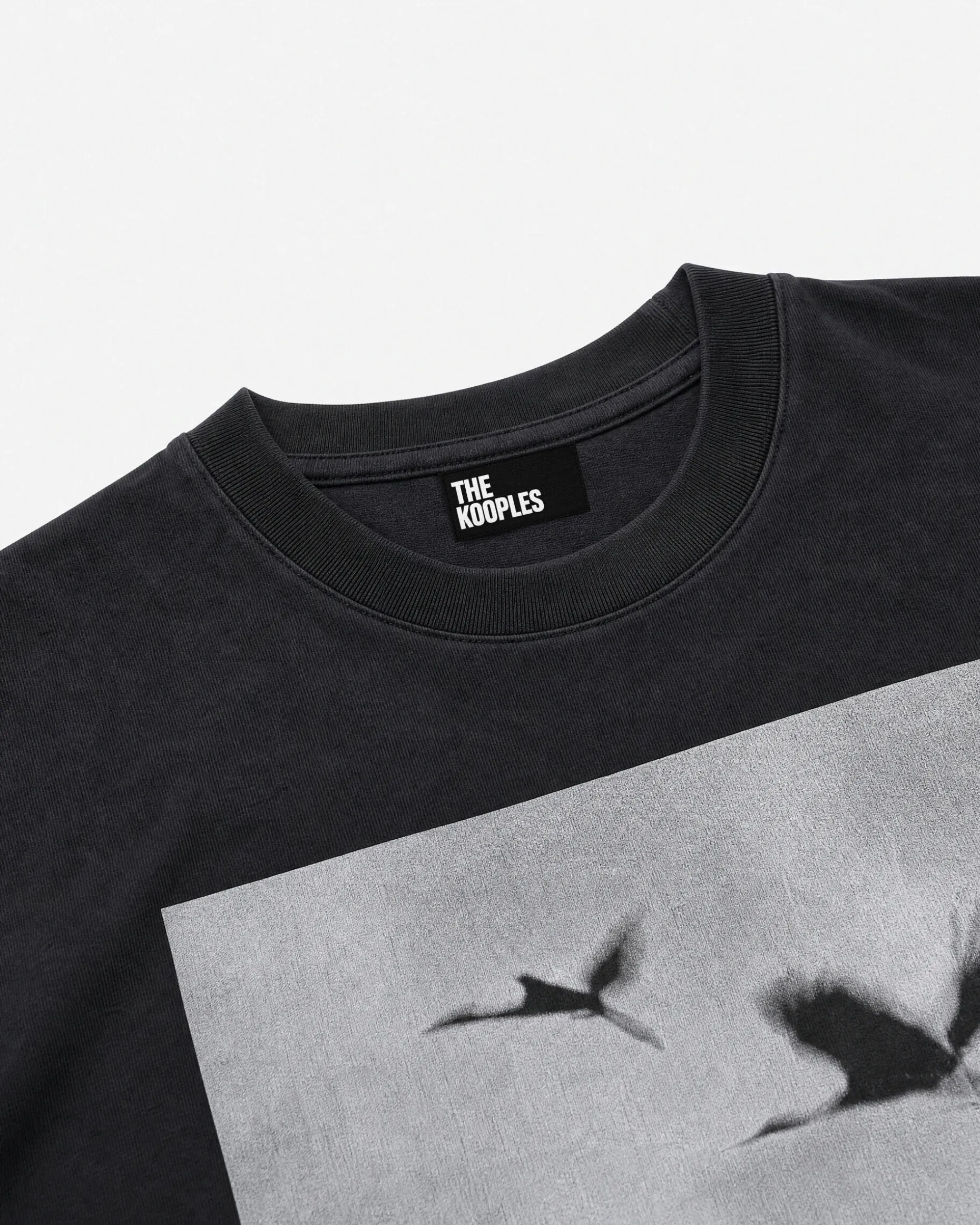 T-shirt sérigraphie oiseaux noir