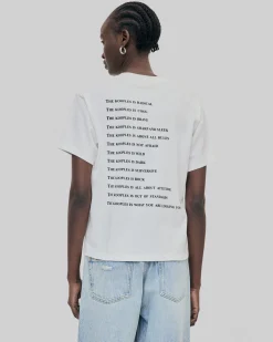 T-shirt What Is avec perles blanc