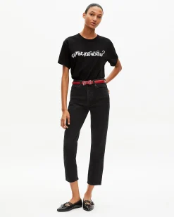 T-shirt What is avec perles noir