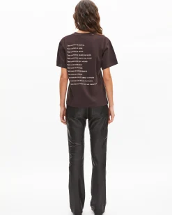 T-shirt What Is avec strass marron
