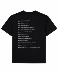 T-shirt What Is avec strass noir
