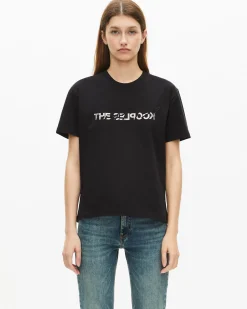 T-shirt What Is avec strass noir