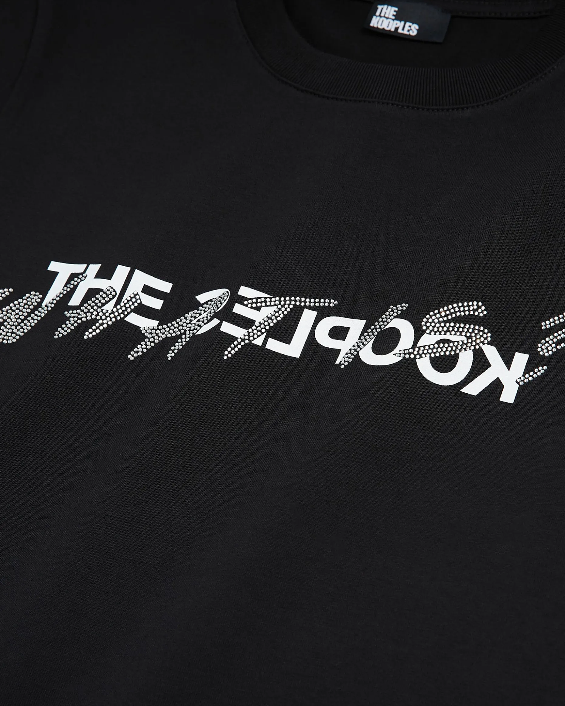 T-shirt What Is avec strass noir