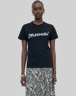 T-shirt What Is avec strass noir
